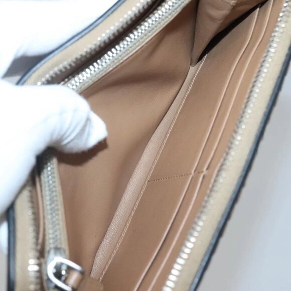 PRADA Long Wallet Leather Silver Beige Auth - Picture 9 of 16